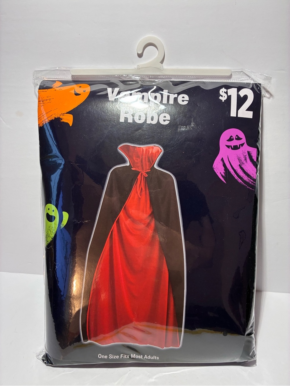 Halloween Vampire Robe Cape Costume Adult One Size Fits Most NIP Black & Red